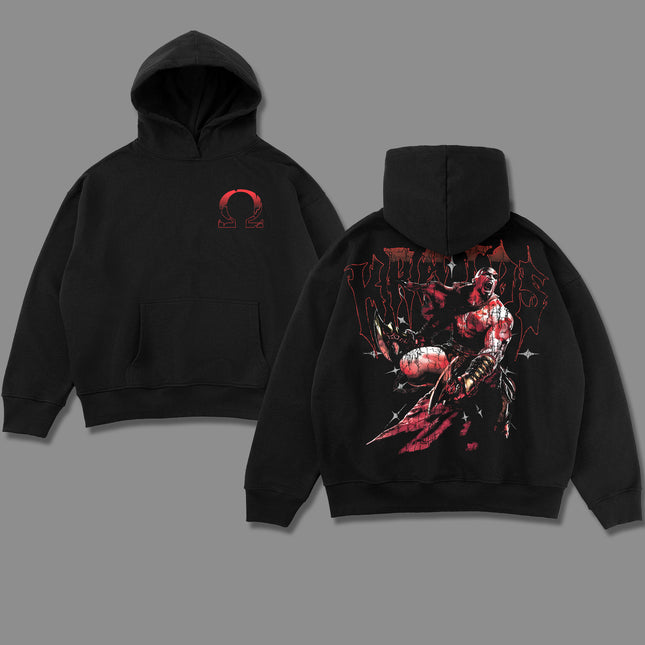 Kratos God of War Washed T-Shirt,Washed Hoodie 100%