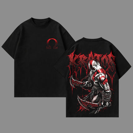 Kratos God of War V3 Washed T-Shirt,Washed Hoodie 100%