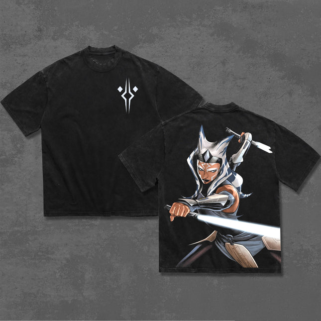 Ahsoka Tano Star wars Washed T-Shirt 100% Cotton