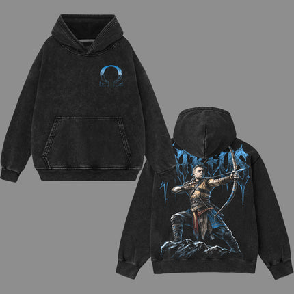 Atreus God of War Ragnarok Washed T-Shirt, Washed Hoodie 100%