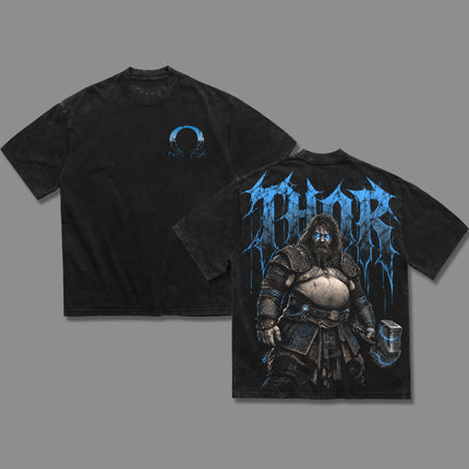 Thor God of War Ragnarok Washed T-Shirt, Washed Hoodie 100%