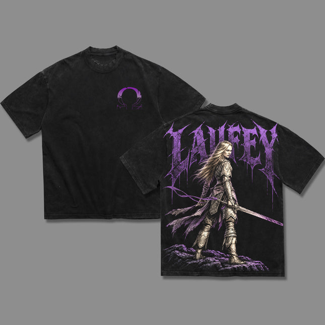 Laufey God of War Ragnarok Washed T-Shirt, Washed Hoodie 100%
