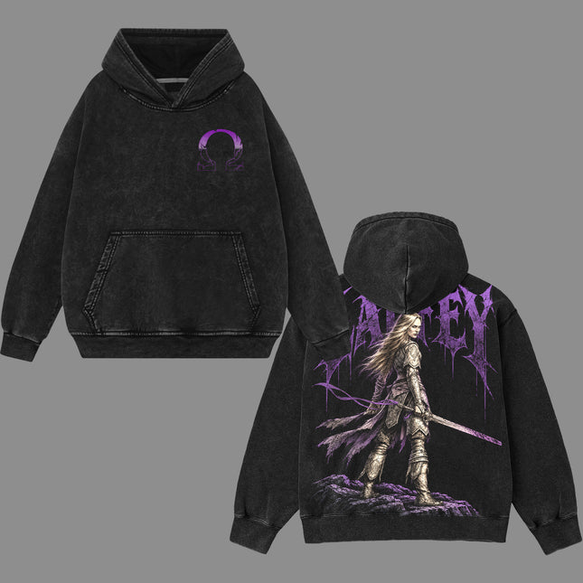 Laufey God of War Ragnarok Washed T-Shirt, Washed Hoodie 100%
