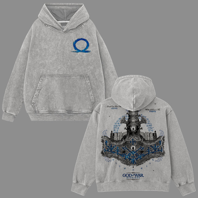 Thor Miljoner God of War Ragnarok  Washed T-Shirt,Washed Hoodie 100%